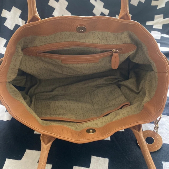 Isaac mizrah Tan pebble leather purse tote - Picture 5 of 11